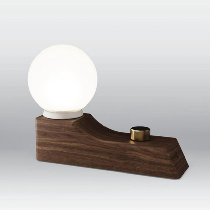 Lampe de table minimaliste à socle incurvé et globe lumineux