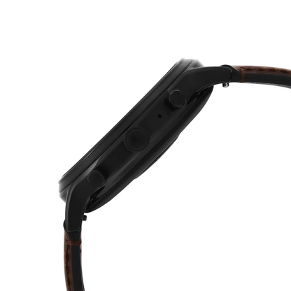 Montre connectée 44 mm boîtier métallique avec bracelet cuir
